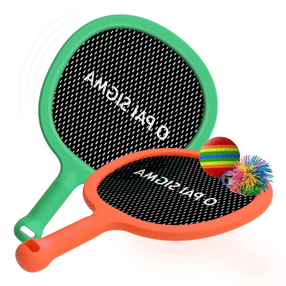 **Rupnoflbui Kids Tennis Racket Set - 2 Rackets & Balls for Indoor/Outdoor Play - Perfect for Backyard, Beach, Park & Parent-Child Sports Games - Red & Blue Badminton & Tennis Toys for Children**