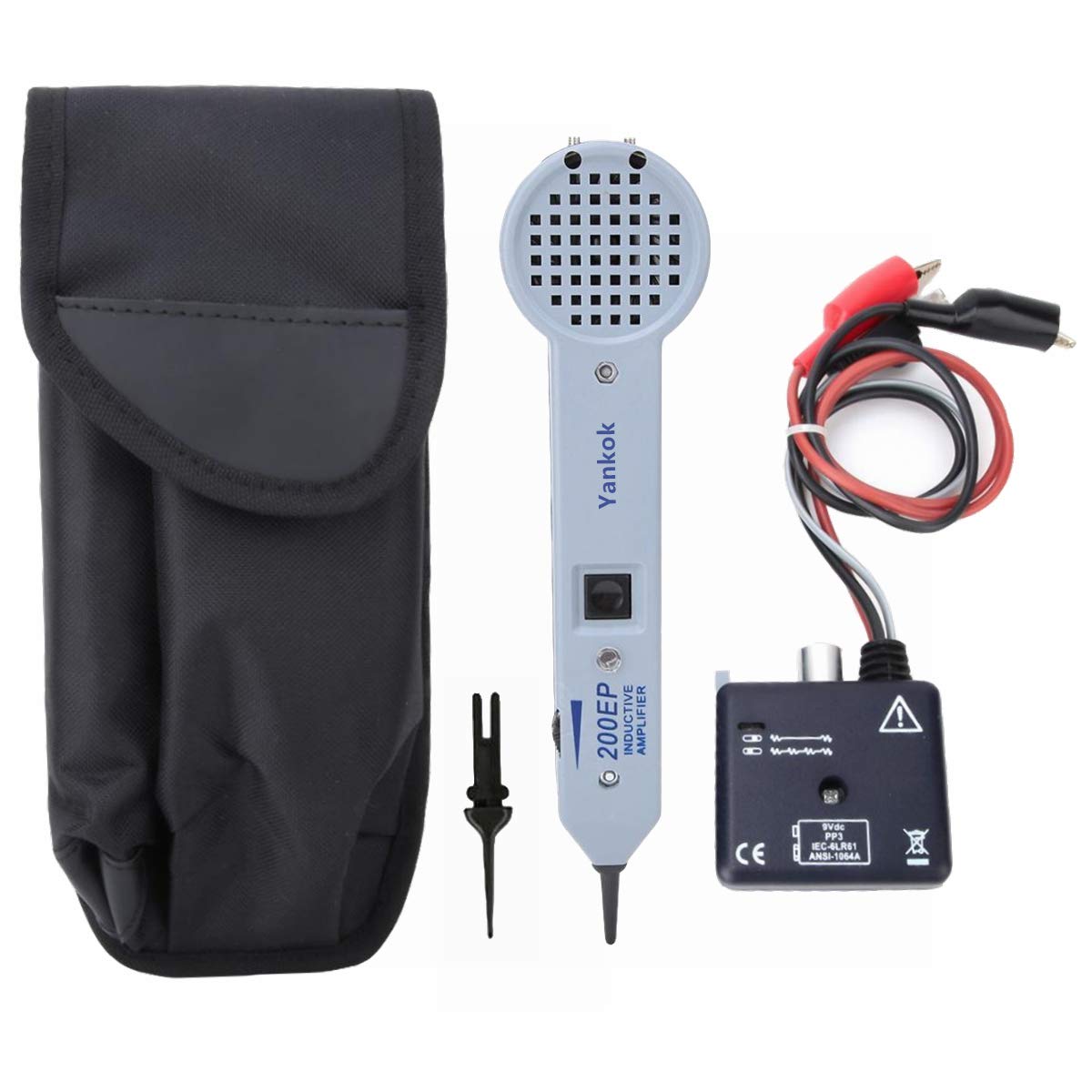 200EP Tone Probe with 77HP Generator Kit - Professional Inductive Amplifier Wire & Cable Tracer for Locating Single Conductors, Underground Cables - Built-in LED Flashlight, Headset Jack & User Manual - Ideal for Electricians, Network Technicians & DIY Home Wiring Projects