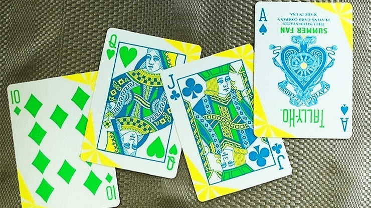 Tally Ho Fan Back Summer Playing Cards - Premium Quality for Poker, Magic Tricks & Cardistry | Perfect for Outdoor Games, Travel & Parties