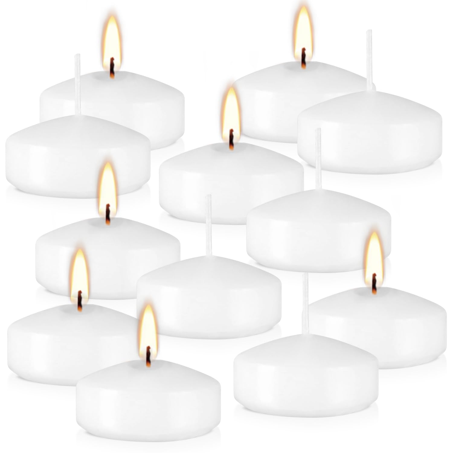 12 Pcs White Unscented Floating Candles - 2 Inch for Centerpieces, Holiday Decor & Gifts