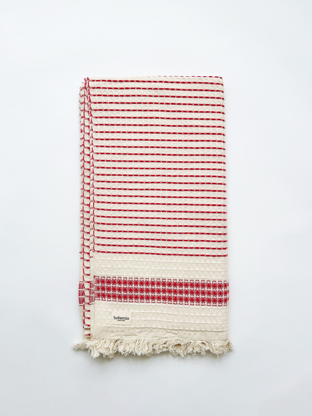 Premium Milos Check Hammam Towel - 100% Cotton Turkish Bath Towel in Terracotta | Spa, Beach, Yoga & Home Decor Accessory