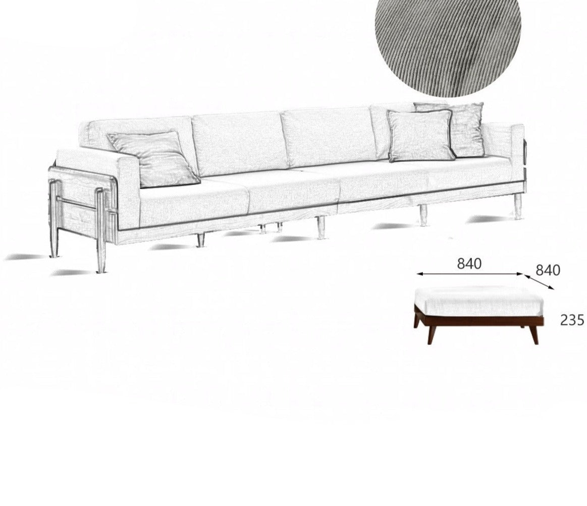 Premium Black Walnut Solid Wood Upholstered Fabric Sofa - Modern Living Room Furniture for Home, Office & Lounge Comfort