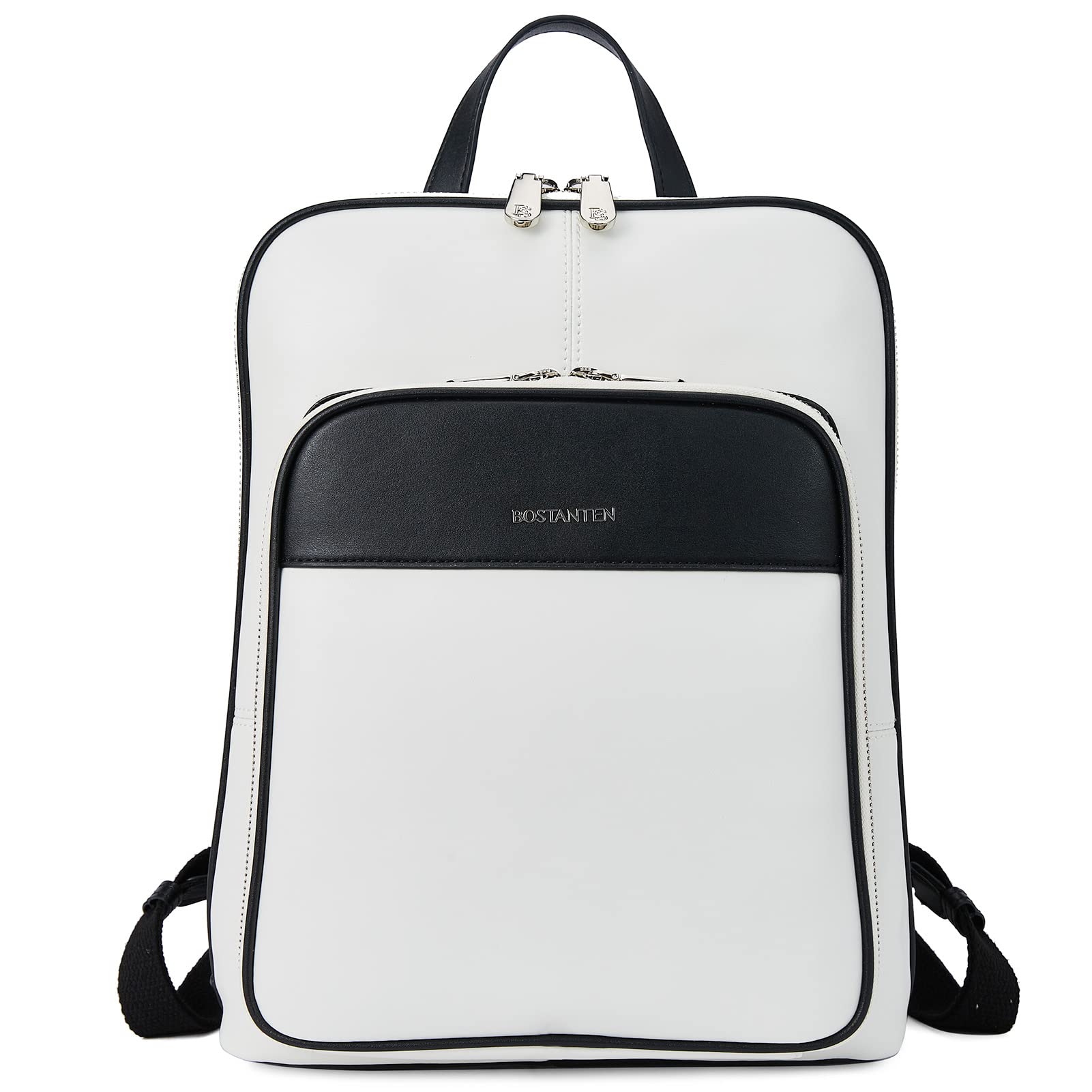 BOSTANTEN Genuine Leather Backpack Purse for Women - Stylish Laptop Backpack for College, Travel & Work - Durable Casual Daypack with USB Charging Port