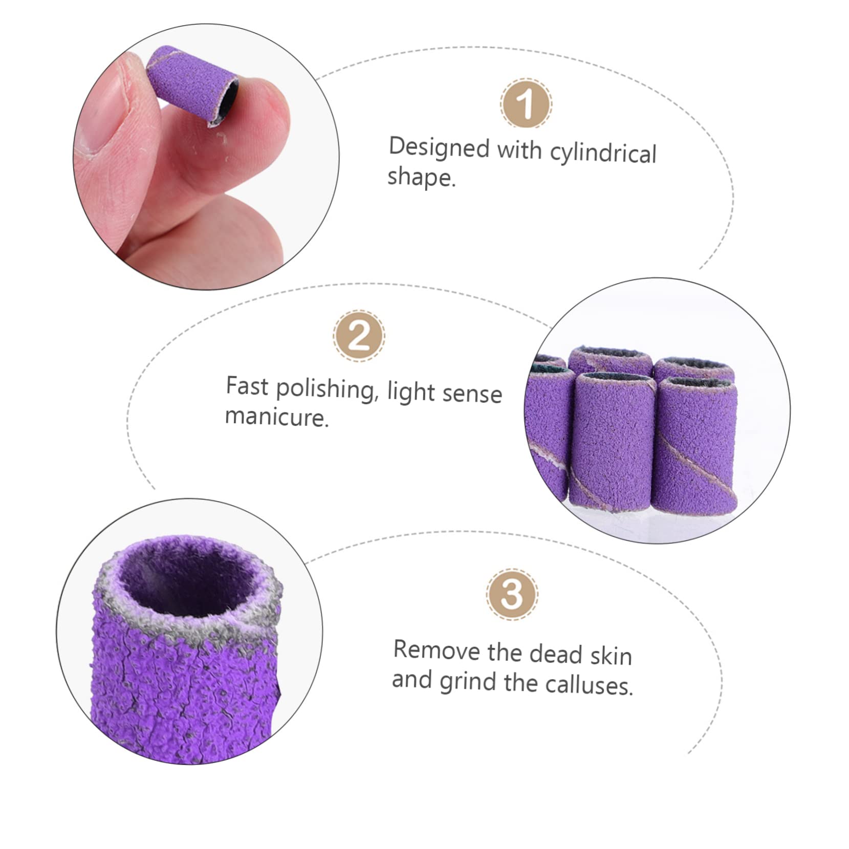 Beavorty 100pcs Grit Nail Sanding Bands Set - Professional Nail Drill Sanding Rings for Manicure & Pedicure | Nail Polishing & Filing Tools with Comfortable Hand Touch | Perfect for Salon, Home Nail Care & DIY Nail Art