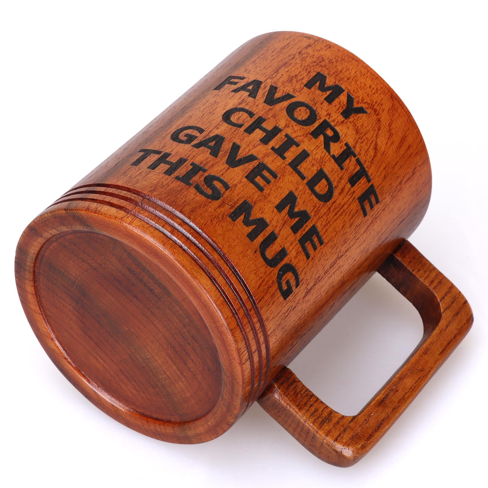 Funny Wooden Beer Mug - Unique Father's Day Gift for Dad from Daughter or Son, Birthday & Christmas Present Ideas for Men - Perfect for Beer Lovers, BBQ Parties & Cozy Home Use