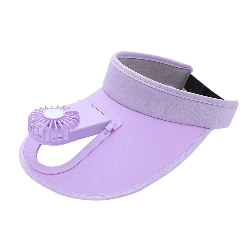 USB Rechargeable Sun Visor Hat with Cooling Fan - UPF50+ Wide Brim Sun Protection Hat for Women & Men - Perfect for Beach, Golf, Hiking and Outdoor Activities