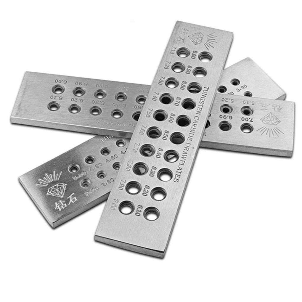 Tungsten Carbide Wire Draw Plate - 52 Holes (0.26-4.00mm) Jewelry Making Tool for Metal Wire Drawing, Shaping & Crafting - Perfect for DIY Jewelry, Beading & Metalwork Projects