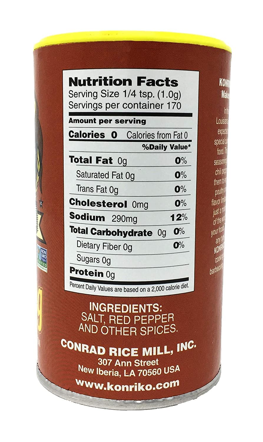 Konriko Creole Seasoning 6 oz (Pack of 2) - Wheat Free, Gluten Free, No MSG - Authentic Louisiana Flavor for Gumbo, Jambalaya & Grilling