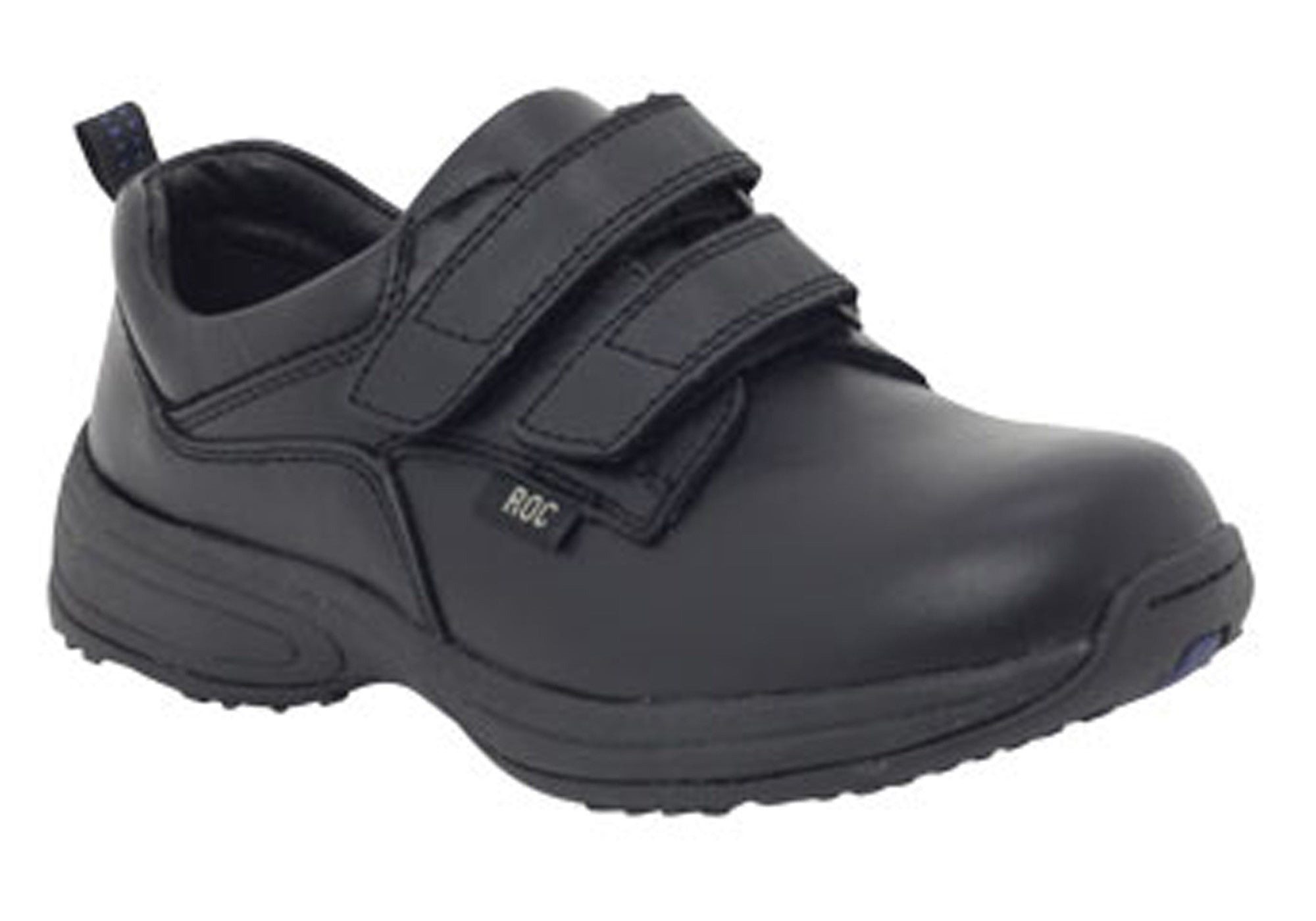 ROC Hype Junior Kids Black Adjustable Strap School Shoes - Lightweight Comfortable Sneakers for Boys & Girls - Perfect for School, Play & Everyday Wear
