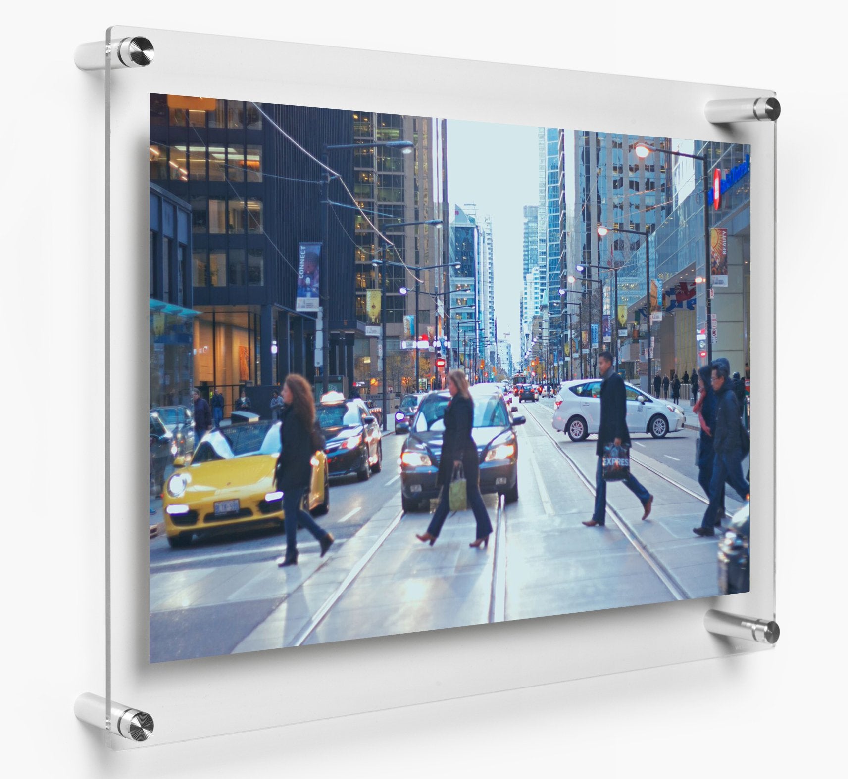Premium Double Panel Acrylic Floating Picture Frames - Modern Silver Display for Art, Photos & Memorabilia - Perfect for Home Decor, Gallery Walls & Office Displays