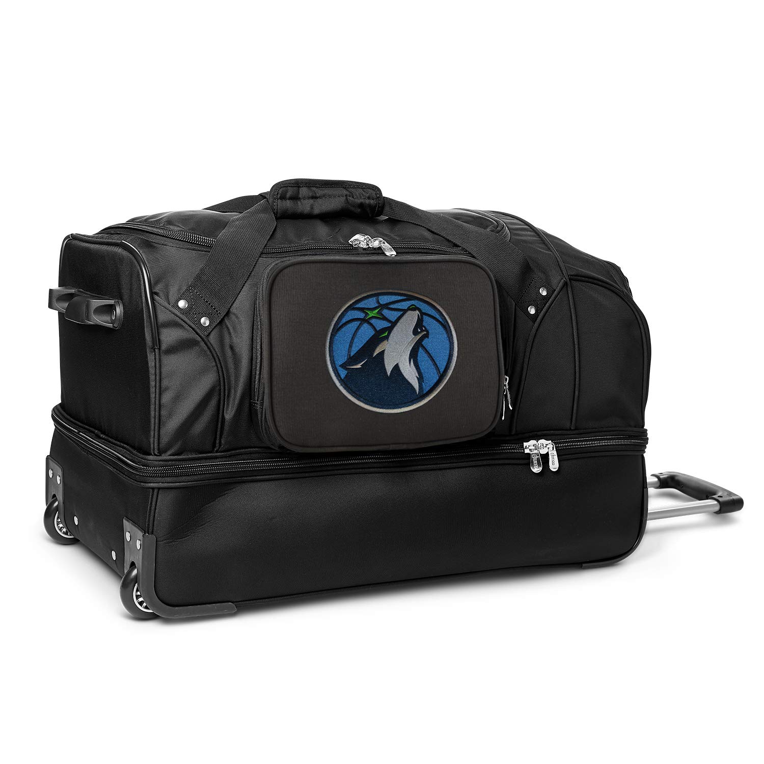 NBA Rolling Duffel Bag with Drop Bottom - Large Sports Travel Luggage for Basketball, Gym, and Weekend Trips