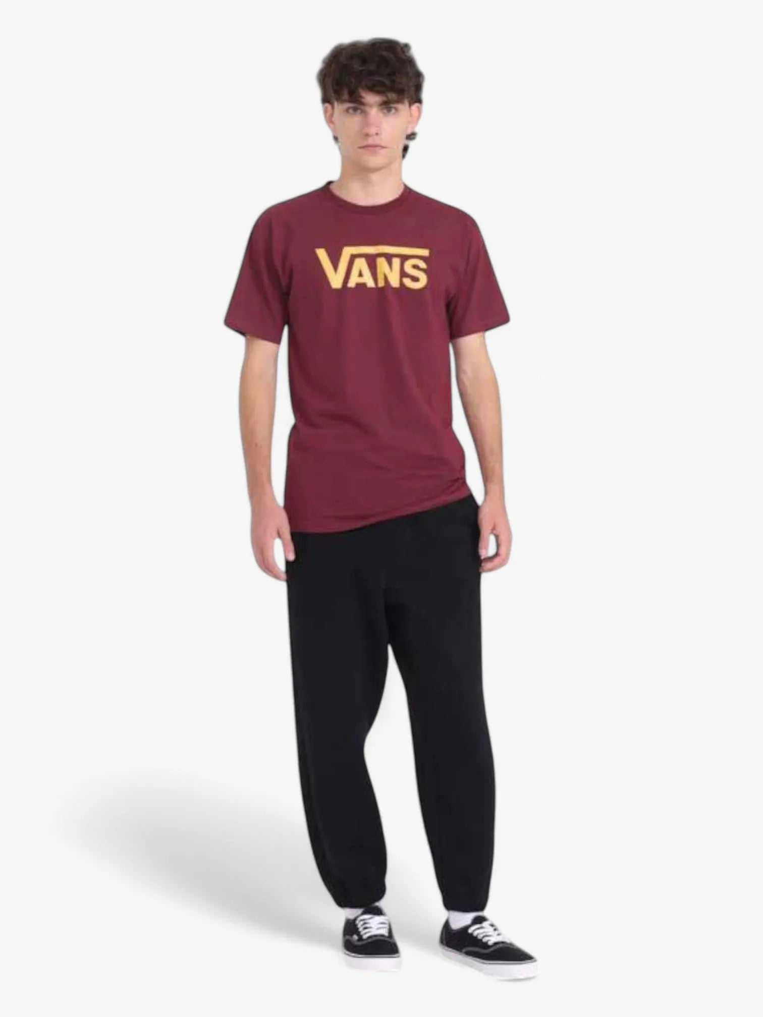 Vans Classic Logo Burgundy T-Shirt for Men & Women | Casual Streetwear Tee for Everyday Wear, Skateboarding & Music Festivals