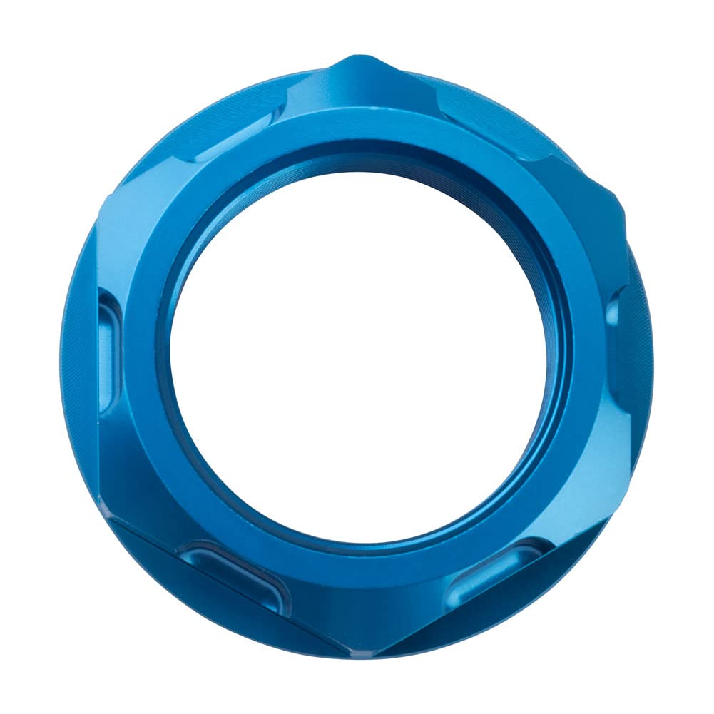 Tusk Billet Aluminum Steering Stem Nut - Blue - Compatible with Yamaha YZ125 YZ250 YZ250F YZ450F (1994-2025) - Durable Motorcycle Upgrade for Off-Road & Motocross Racing