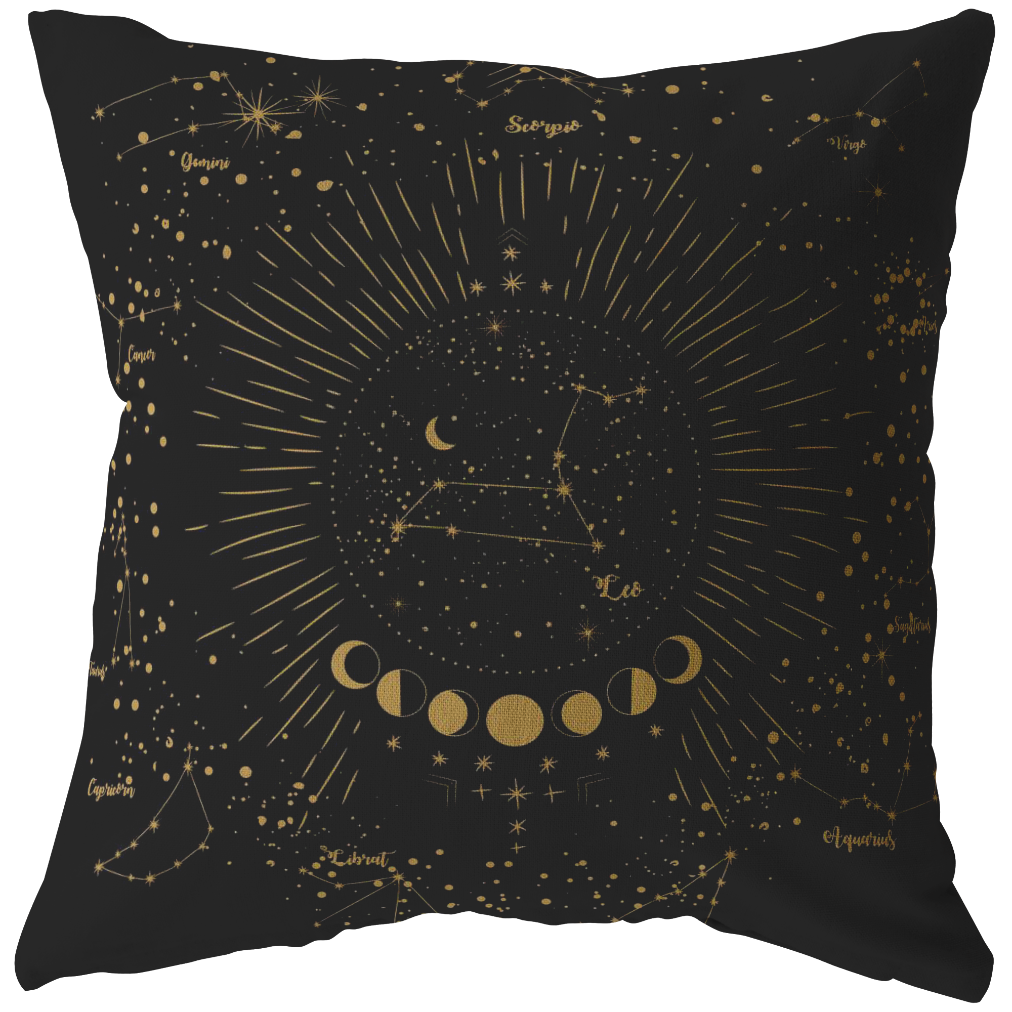 Celestial Zodiac Throw Pillow - Decorative Accent Cushion for Sofa, Bed & Home Decor - Perfect for Living Room, Bedroom & Dorm Styling