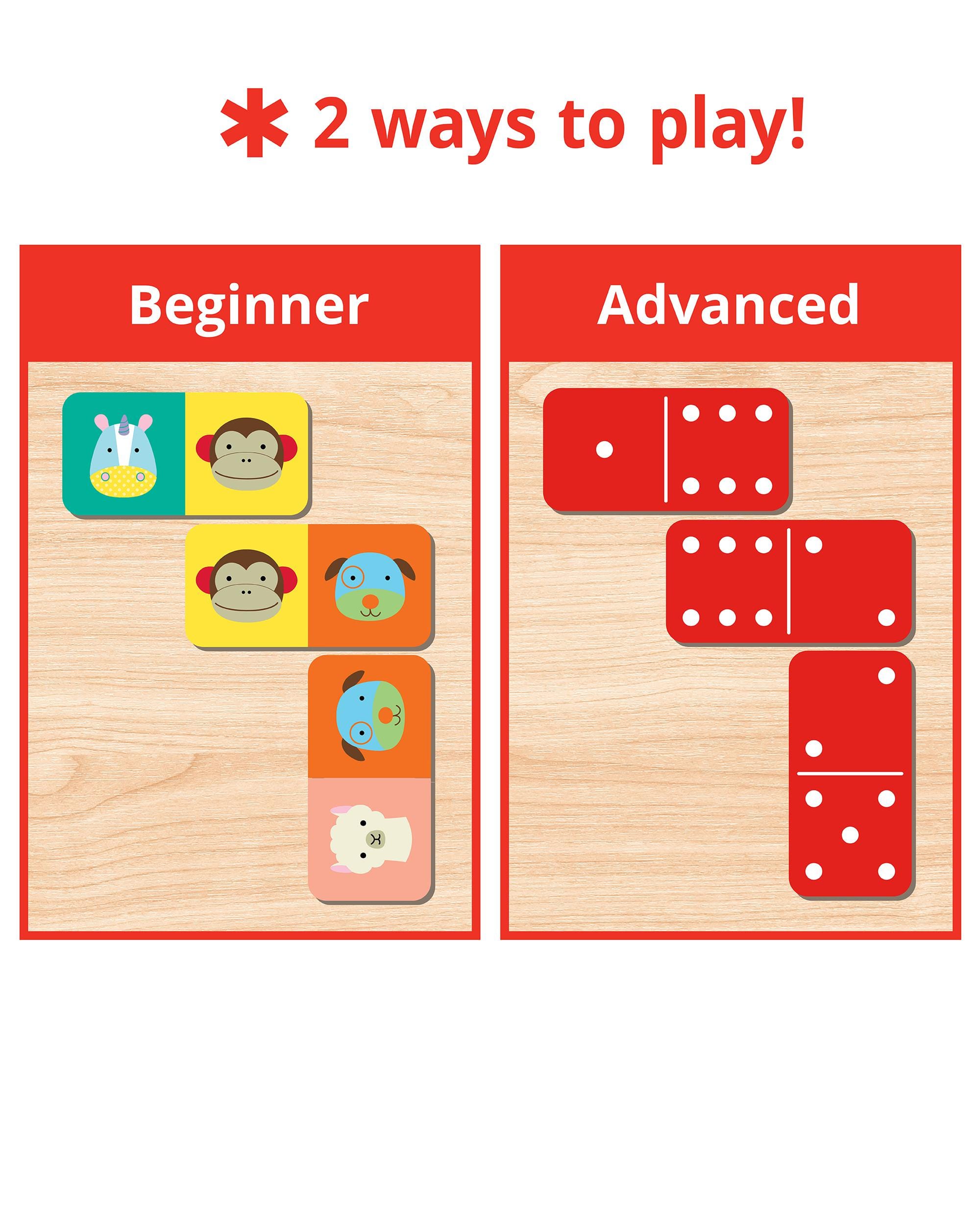 Skip Hop Zoo Crew Dominoes Set - Animal-Themed Educational Domino Game for Toddlers & Kids - Perfect for Family Game Night, Preschool Learning & Travel Entertainment