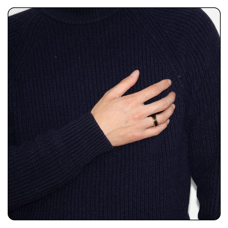 Stylish Black Gold Stainless Steel Band Ring for Men & Women - Perfect for Weddings, Anniversaries, and Everyday Fashion Accessories