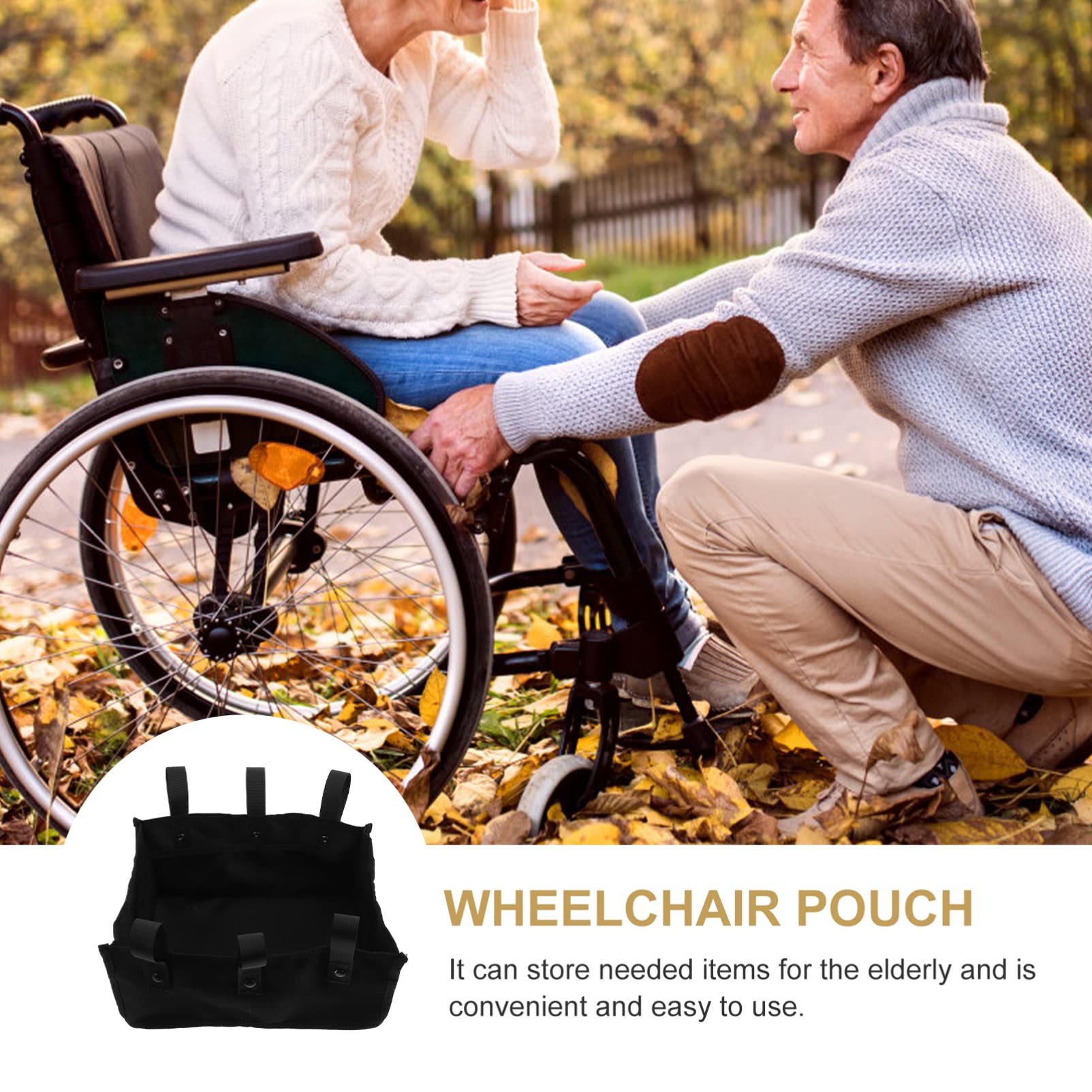 Wheelchair Storage Bag Organizer - Large Capacity Pouch for Purse, Handbag & Outdoor Use - Durable Oxford Cloth with Sunglass Strap (Ideal for Travel, Daily Commute & Mobility Accessories)