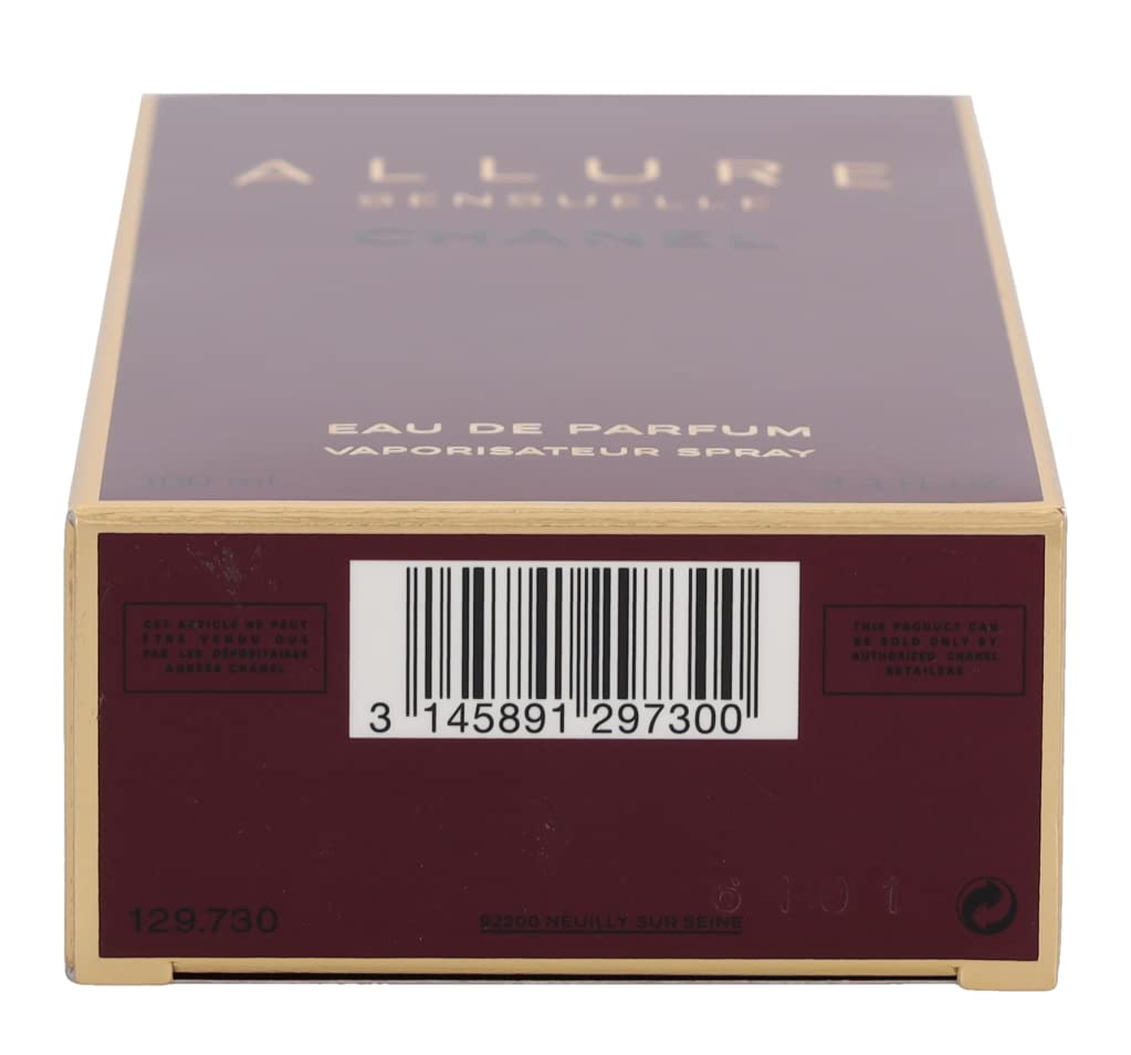 Chanel Allure Sensuelle Women's Perfume 3.4oz/100ml Eau de Parfum Spray Tester - Romantic Date Night & Special Occasion Fragrance