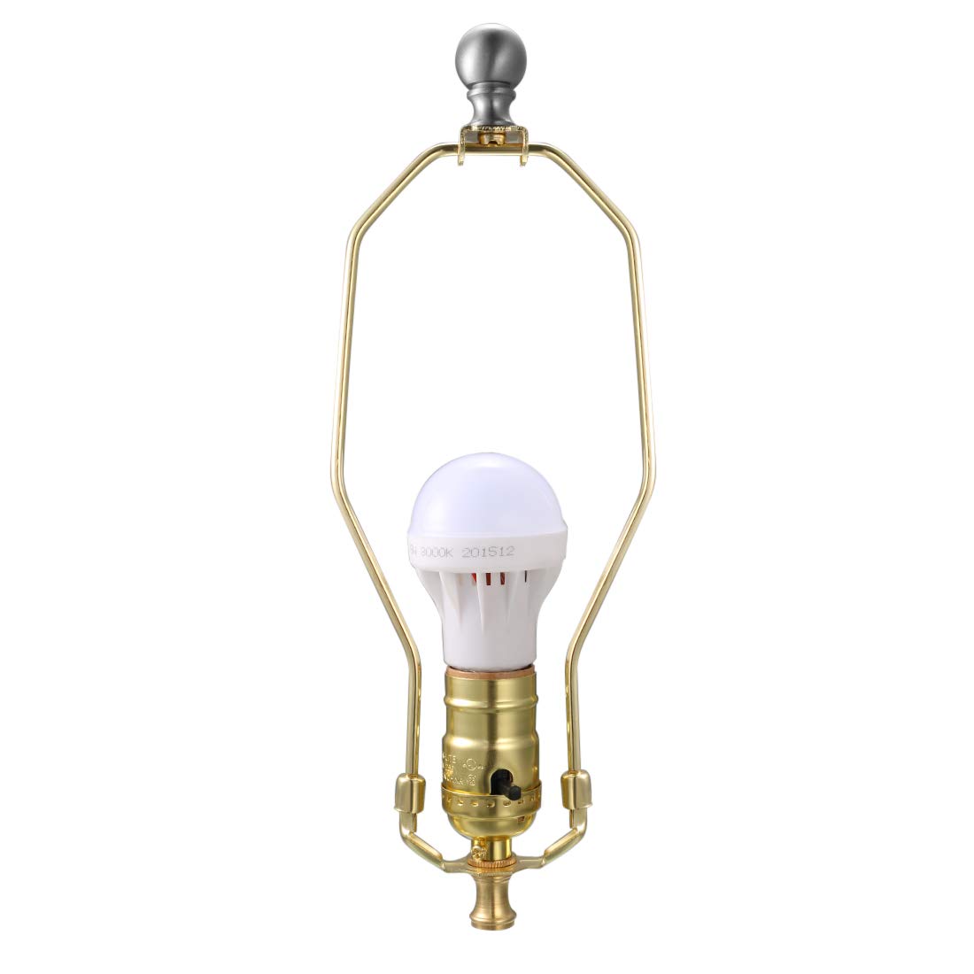 uxcell 12 Inch Polished Brass Lamp Harp Finial Holder Set - 2Pcs for Table & Floor Lamps - Perfect for Living Room, Bedroom, and Office Lighting Decor