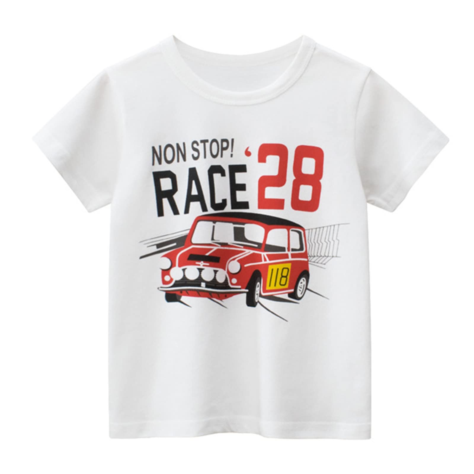 **Egmy Toddler Boys Girls Short Sleeve T-Shirt - Cars Print Crewneck Tee for 3T Kids - Comfortable & Stylish for Playtime, School & Daily Wear**