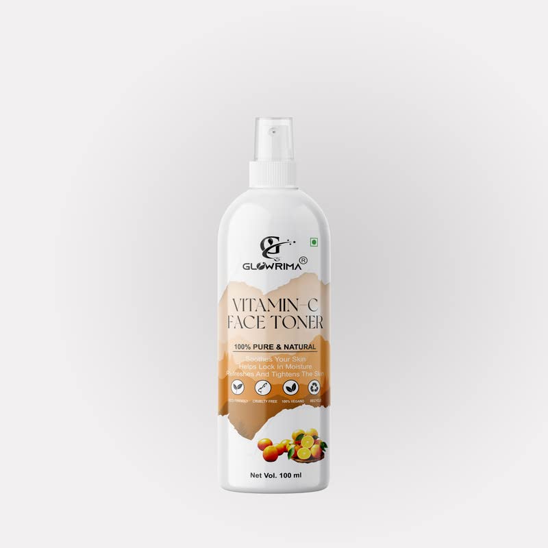 Glowrima Vitamin C Toner for Face - Hydrating & Pore Minimizing Facial Mist with Spray (100ml) | Brightening, Refreshing & Cleansing for All Skin Types | Perfect for Daily Skincare Routine & Travel