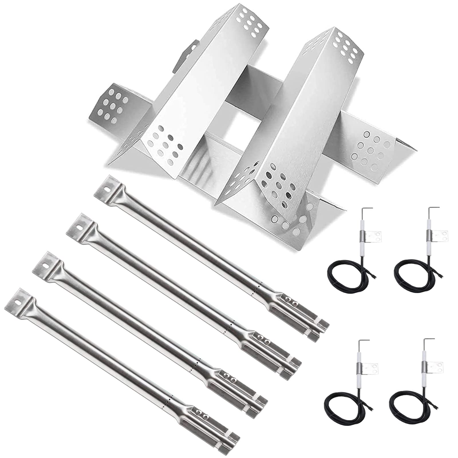 Hisencn Master Forge 1010037 & 1010048 Gas Grill Repair Kit - Stainless Steel Burners & Heat Plates Replacement Parts | Perfect for Backyard BBQs, Camping & Outdoor Cooking
