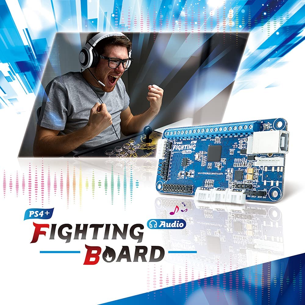 Brook PS4+ Audio Fighting Board - Pre-Installed Header Version for PS4/PS5 Arcade Sticks - Perfect for Fighting Games & Esports Tournaments