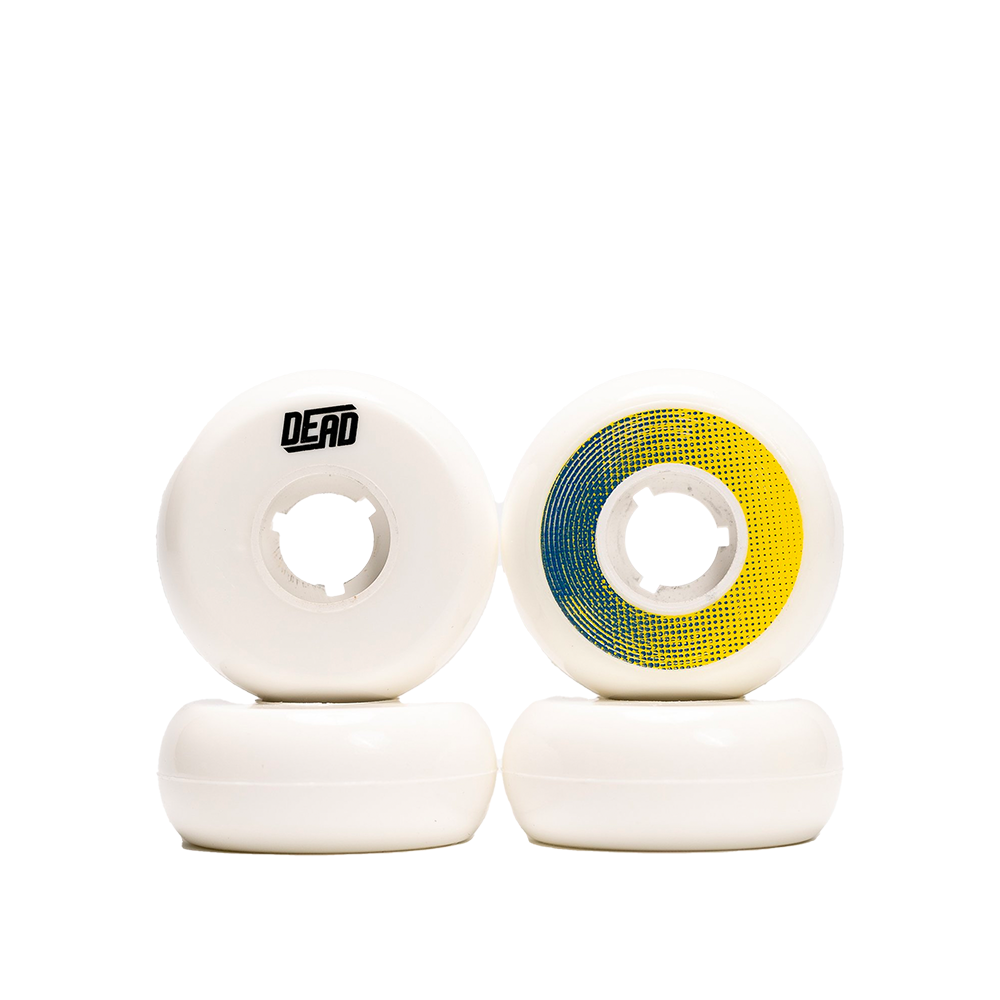 58mm/88a Dead Skateboard Wheels - White/Gradient (4 Pack) - Perfect for Street Skating and Smooth Rides