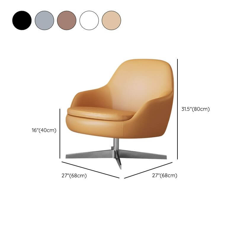 Modern Solid Color Foam Armchair - Ivory, Azure, Auburn - Simple Design with Fixed Back & Armrests | Perfect for Living Room, Office, or Reading Nook