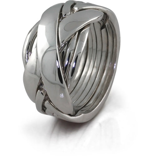 Retired Men's 7 Band Sterling Silver Puzzle Ring 72SM - Unique Gift for Him, Anniversary Present, Vintage Style Jewelry for Special Occasions