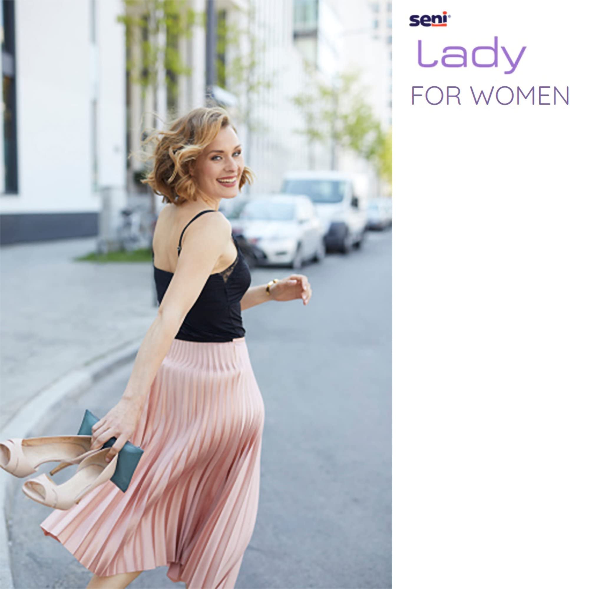 Seni Lady Ultimate Pads Regular - 224 Count | Super Absorbent Incontinence Pads for Women | Comfortable & Odor Control Protection for Day & Night Use