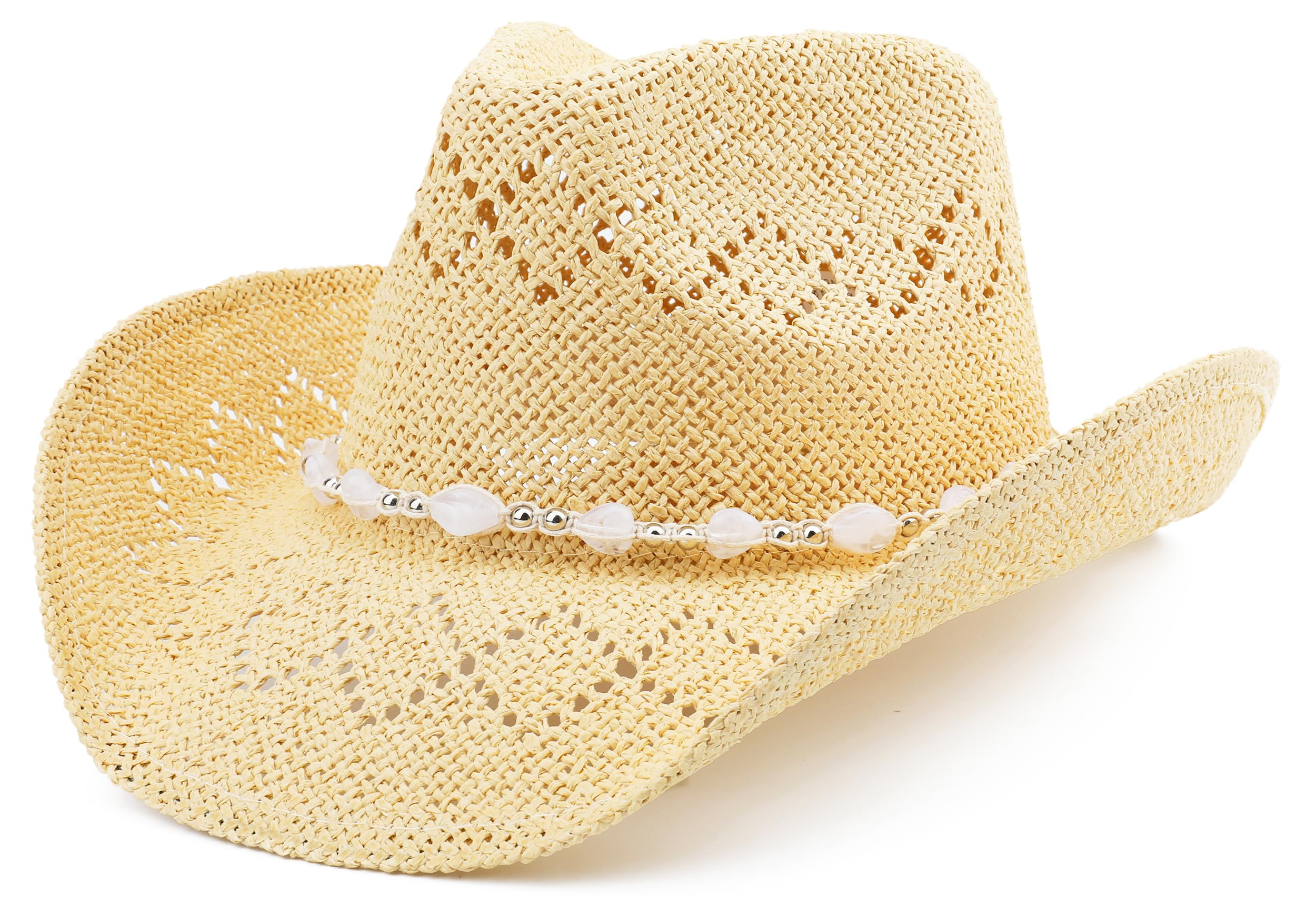 Stylish Straw Cowboy Hat for Women & Men - Western Sun Hat for Beach, Outdoor, and Country Events - Perfect for Summer, Rodeo, and Vacation Wear