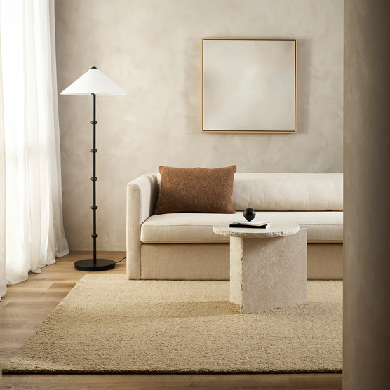 Baya Dorset Floor Rug - Soft Biscuit Color 160cm x 230cm (5.2' x 7.5') - Plush Living Room Carpet for Cozy Home Decor
