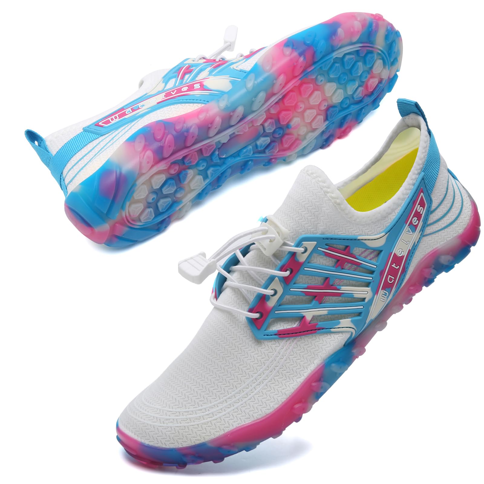 WateLves Water Shoes for Men & Women - Barefoot Beach Swim Shoes, Quick-Dry Aqua Socks for Surfing, Yoga, Water Aerobics & Pool Activities - Perfect for Beach, Swimming & Water Sports