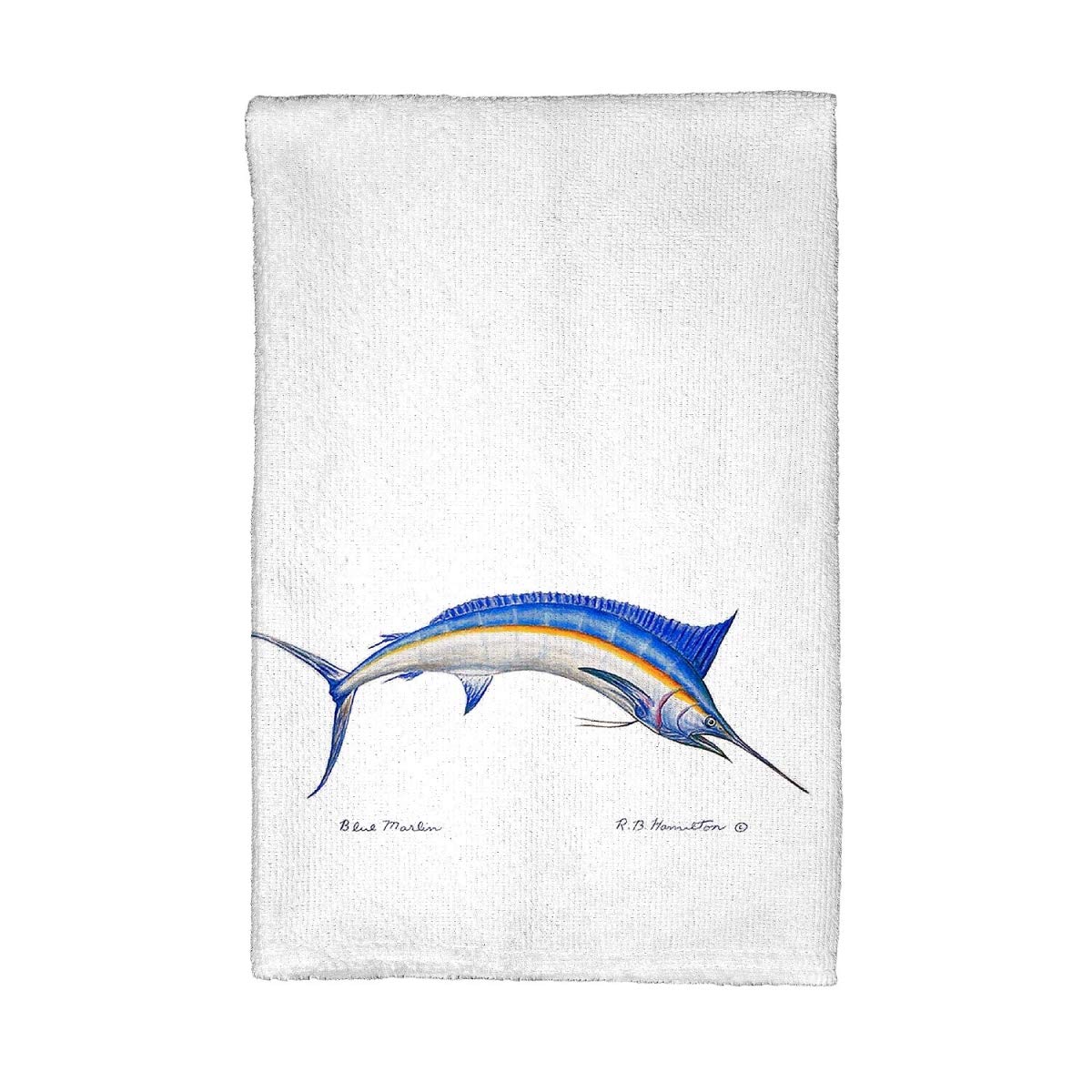 Premium Blue Marlin Printed Kitchen Towel - Absorbent & Durable Dish Cloth for Cooking, Cleaning & Decor - KT015 by Betsy Drake