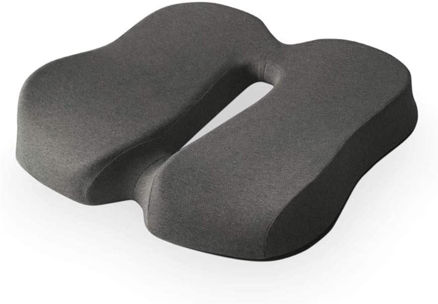 Orthopedic Memory Foam Seat Cushion for Sciatica & Tailbone Pain Relief - Non-Slip Coccyx Support Pillow for Office Chairs, Wheelchairs & Car Seats - Soft & Comfortable Black Cushion for Back Pain, Driving & Long Sitting