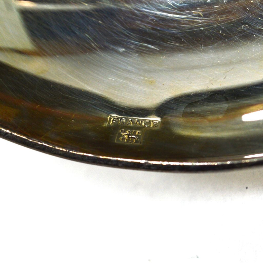 Vintage ERCUIS Silver Plated French Soup Ladle with Wave Pattern - Elegant Serving for Fine Dining & Special Occasions