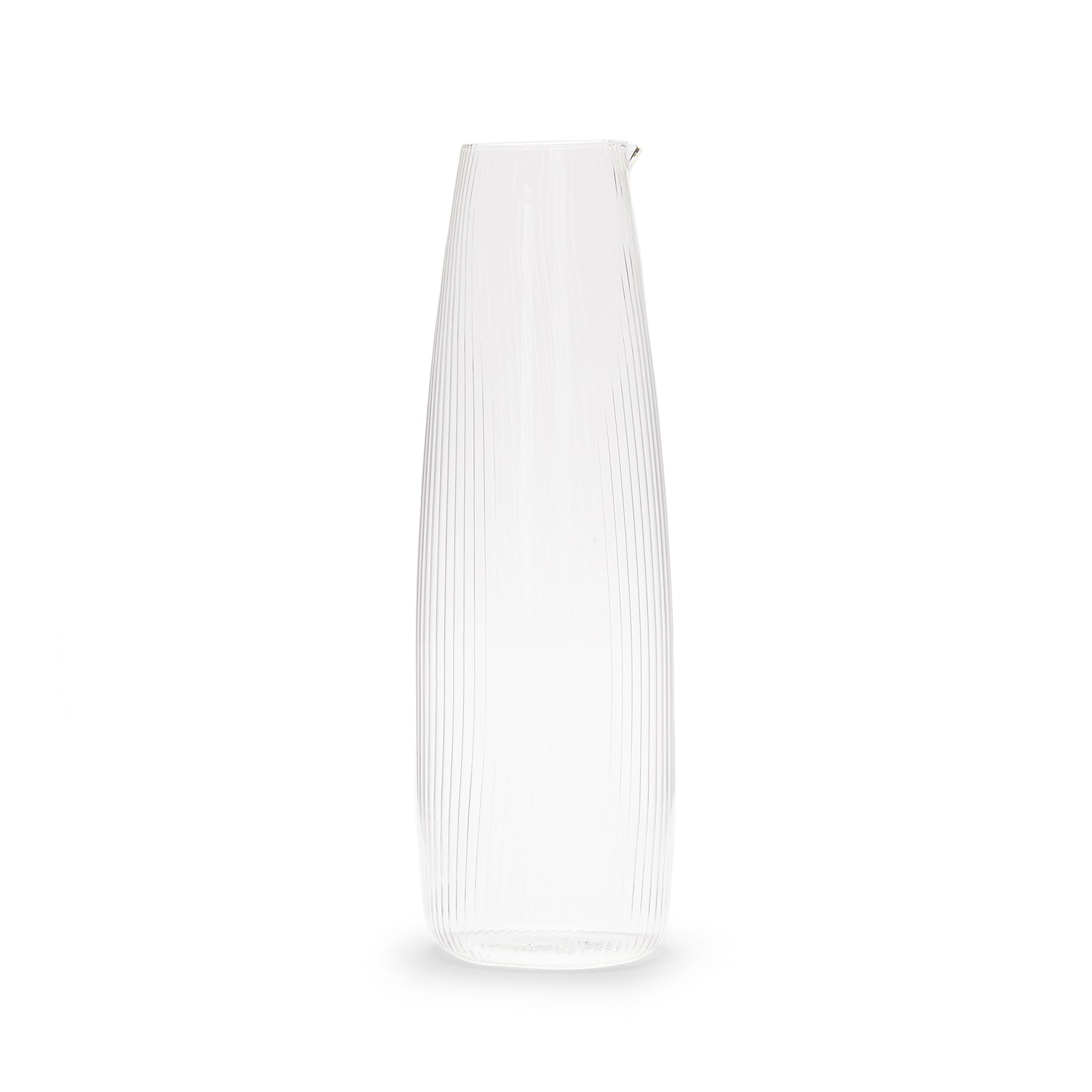 Luisa 1L Glass Water Carafe with Millerighe Pattern - Elegant Pitcher for Water, Juice & Iced Tea - Perfect for Dining Table, Kitchen & Entertaining