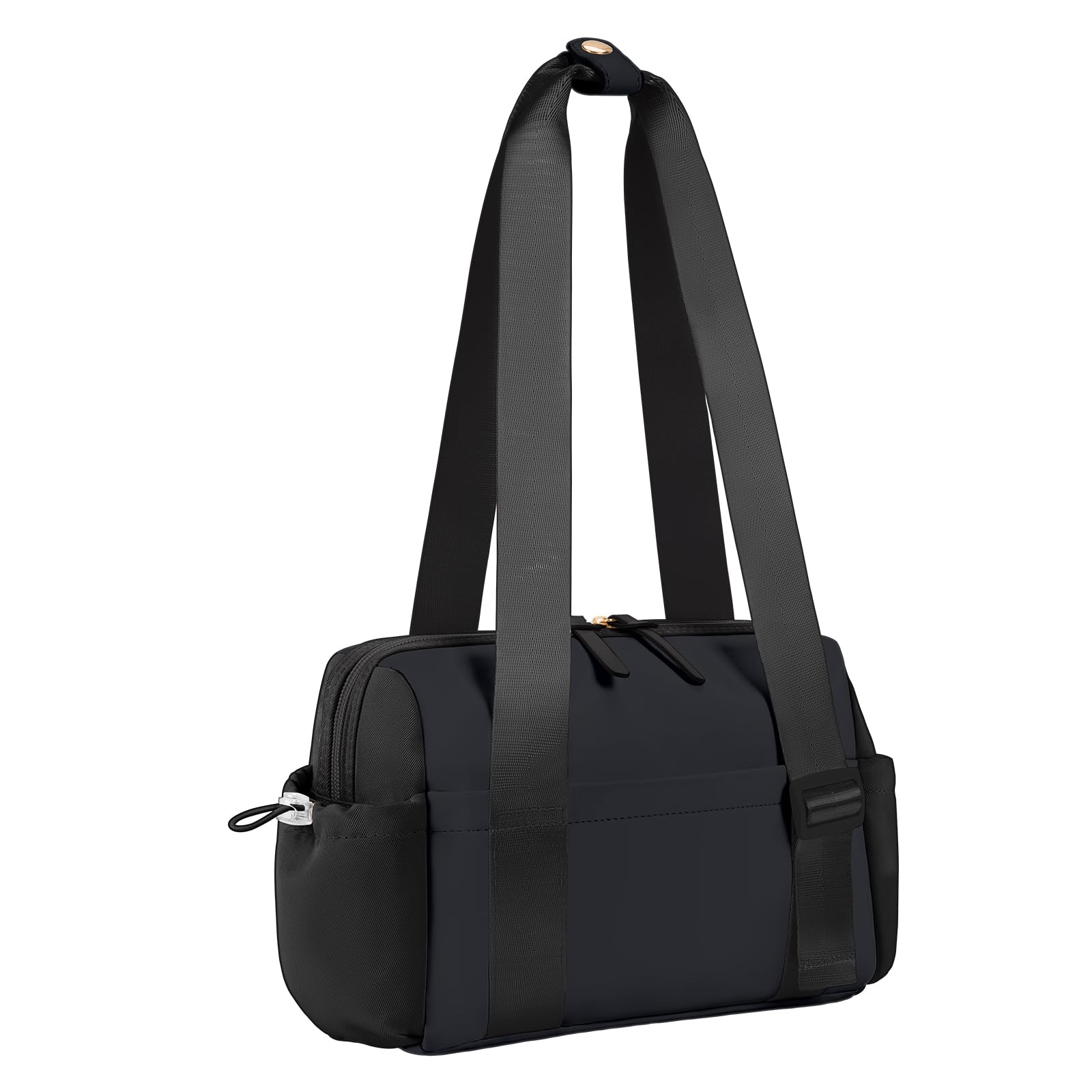 WOOMADA Waterproof Small Gym Bag for Women - Mini Duffle Bag with Wet Compartment for Workout, Yoga & Fitness - Sport Tote (Black) | Perfect for Gym, Travel & Sports Activities