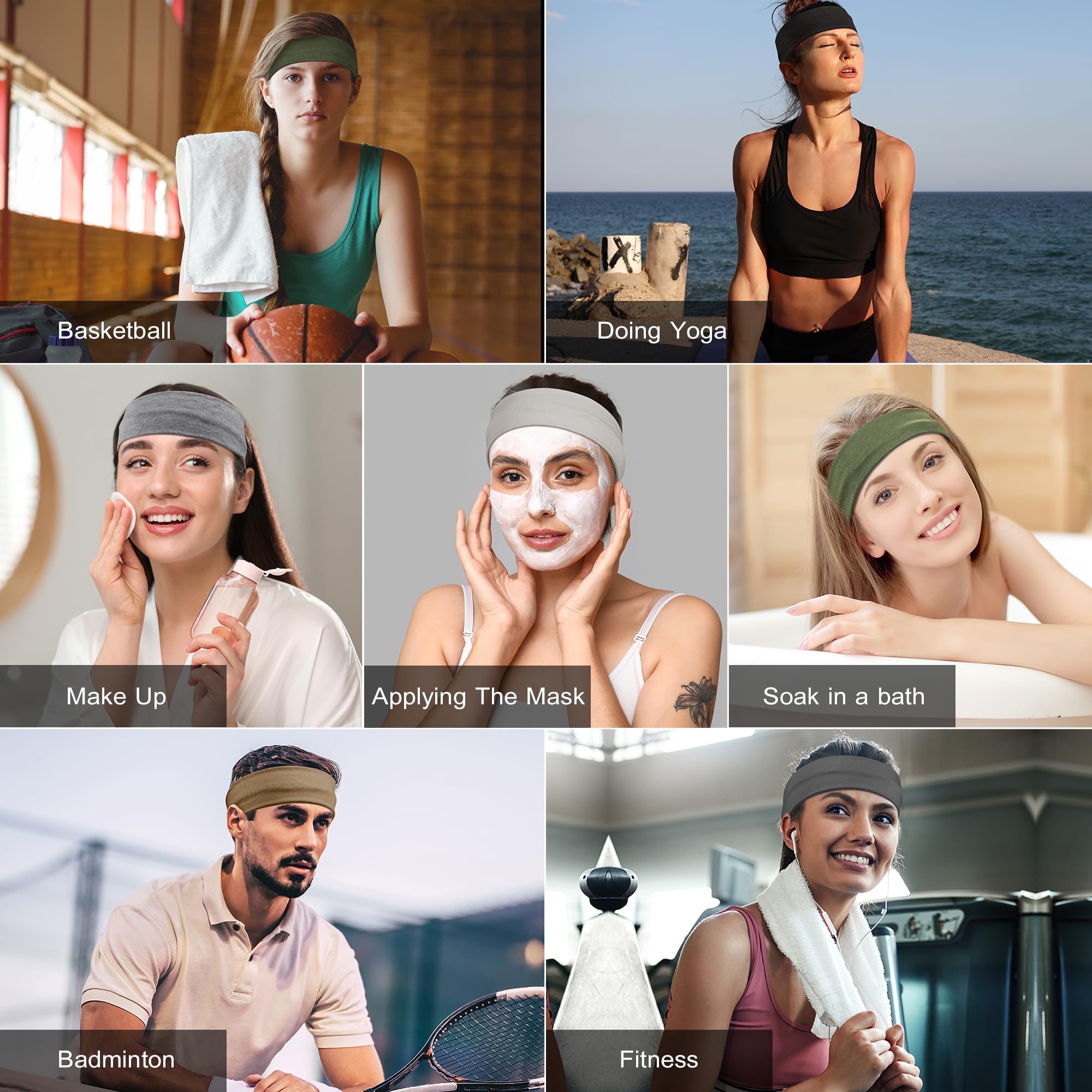 Non-Slip Headbands for Women - Soft Cotton Stretchy Sports Hair Bands for Yoga, Running & Outdoor Exercise - Perfect for Workouts, Gym, and Active Lifestyles