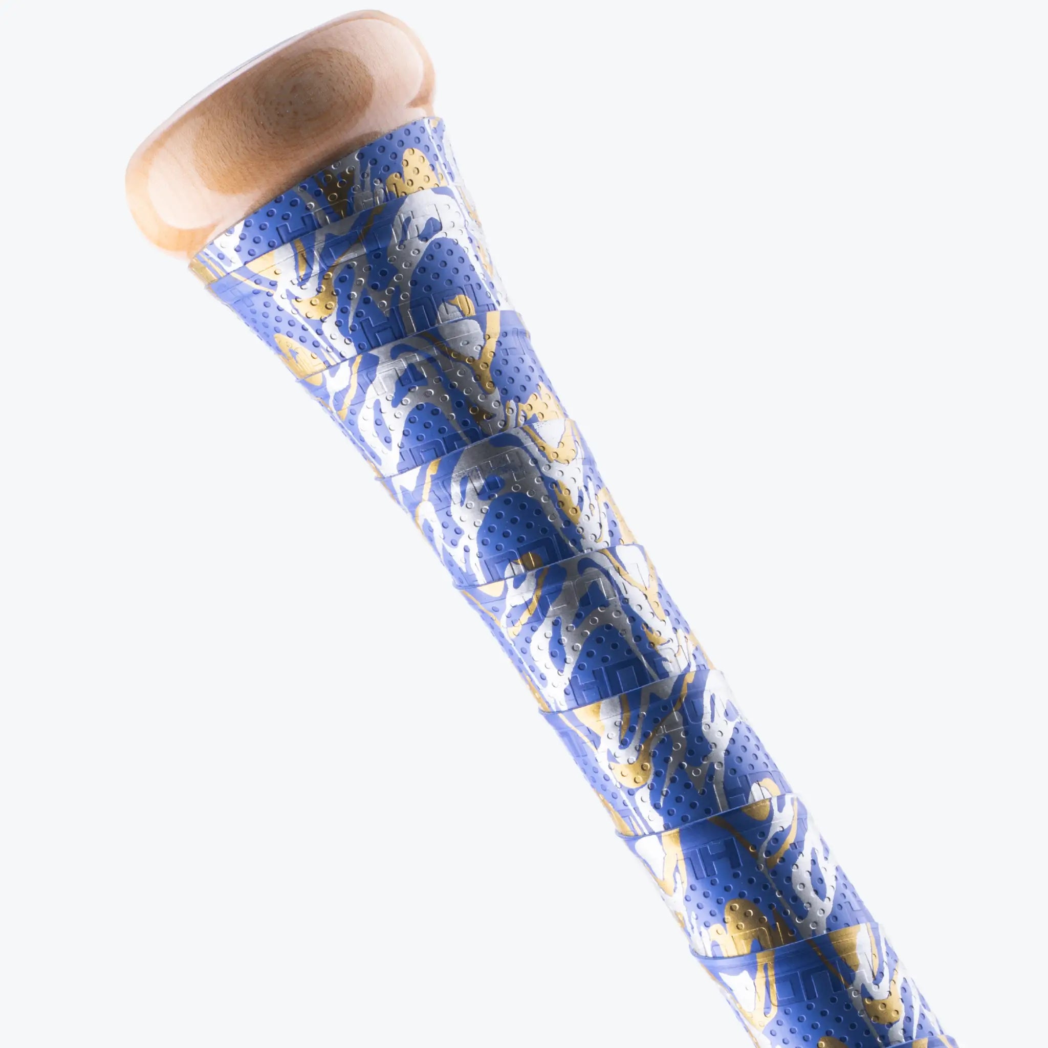 HNDL Bat Grip BLUE/GOLD MARBLE 0.5mm - Premium Baseball Bat Handle Grip Tape for Enhanced Control & Comfort - Perfect for Baseball, Softball, and Training Practice