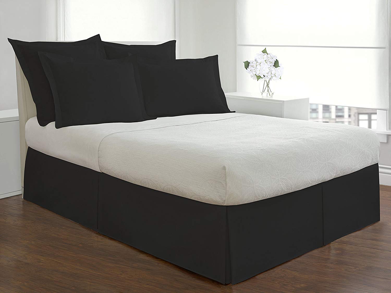 Premium Euro Sham Pillow Cover - Bed Maker's Tailored Sham in Black - Luxury Bedding for Master Bedroom & Guest Room Decor