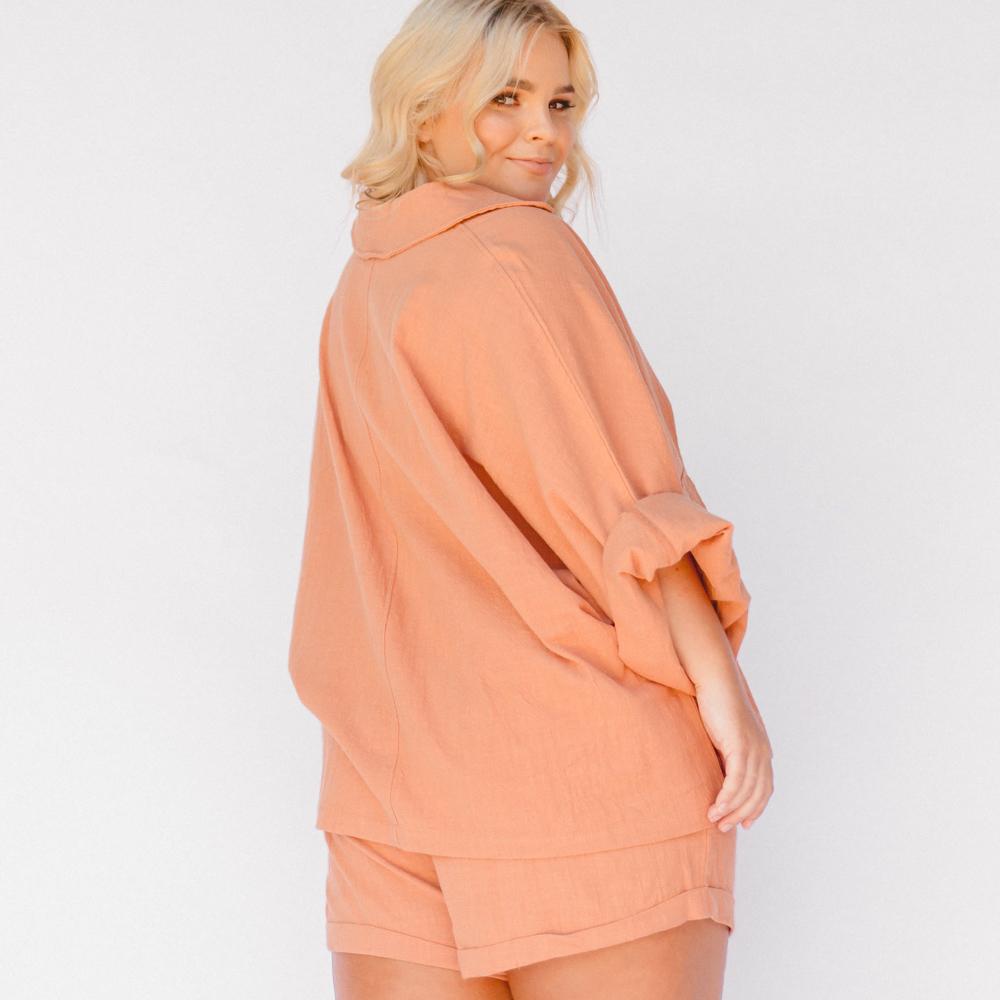 Women's Casual Lounge Set - Soft & Comfortable 2-Piece Outfit in Clay Color - Perfect for Relaxing at Home, Yoga, or Lounging