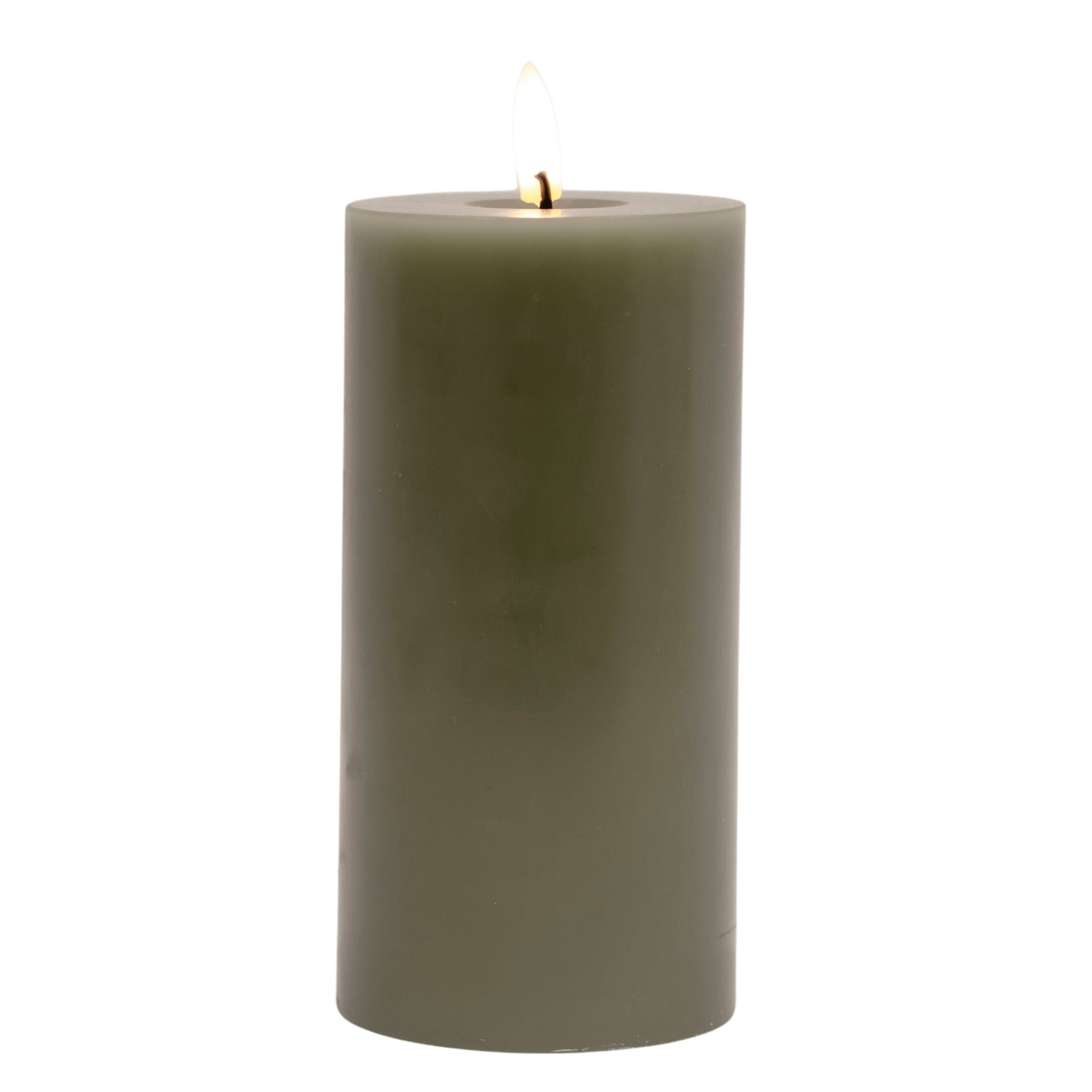 ESTER & ERIK LED Pillar Candle - 15cm Green Soil Scented Flameless Candle for Home Decor, Wedding Centerpieces & Relaxing Ambiance