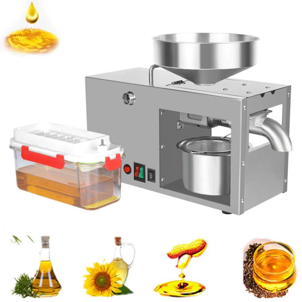 Stainless Steel Automatic Oil Press Machine - Commercial & Home Use Cold/Hot Oil Expeller with Vacuum Pump & Filter | Perfect for Olive, Peanut, Coconut Oil Extraction