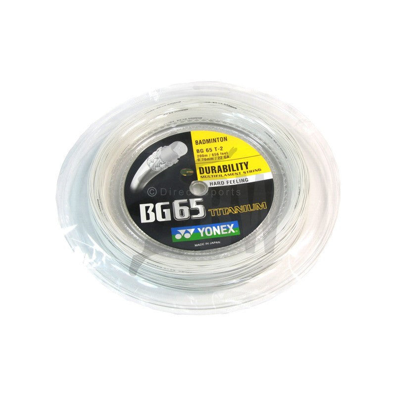 Yonex BG 65 Ti Badminton String Reel - High Performance Nylon Badminton Strings for Professional Players - Perfect for Tournament Play & Training Sessions