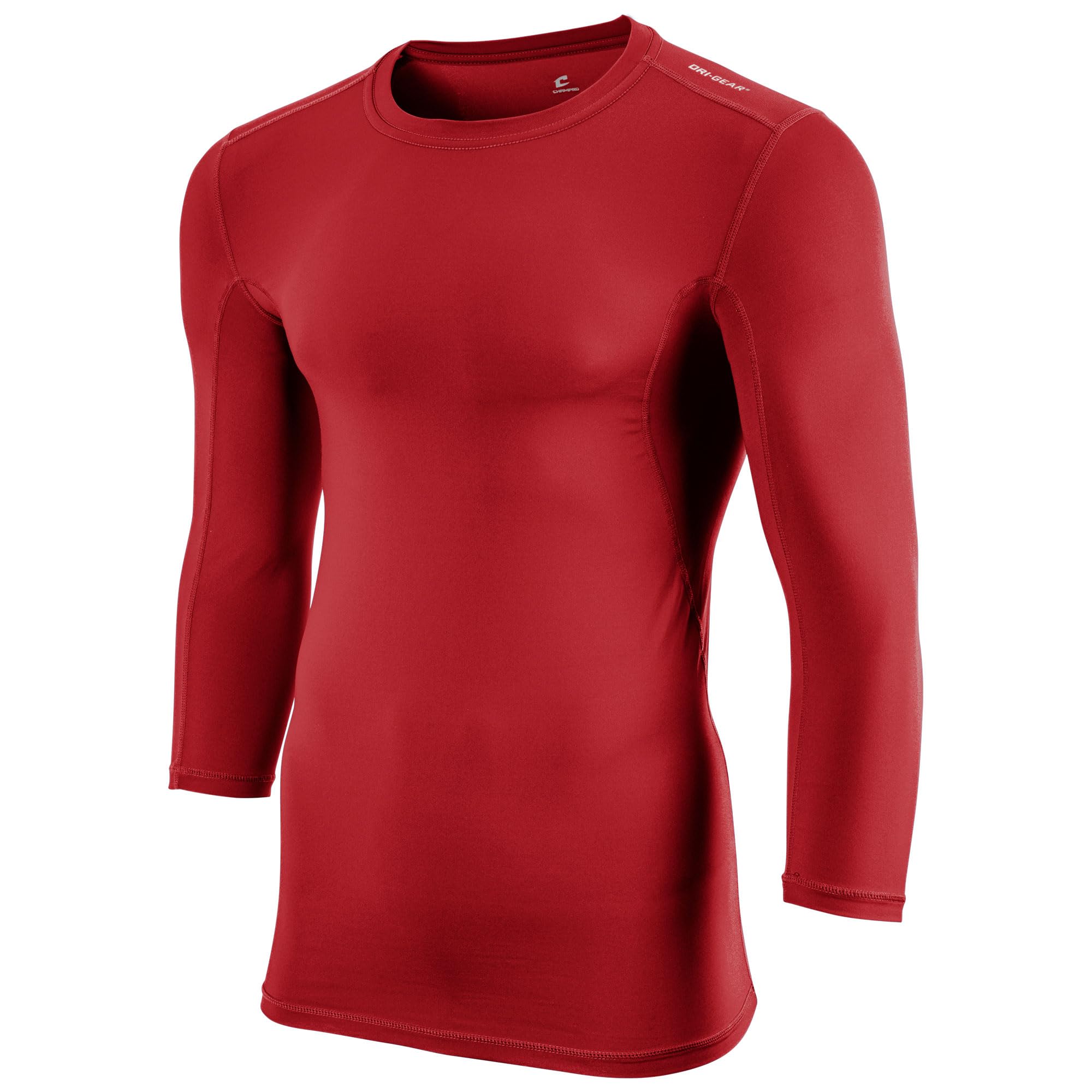 CHAMPRO Lightning Men's 3/4 Sleeve Compression Shirt - Moisture Wicking Athletic Baselayer for Football, Basketball & Baseball Training - Performance Workout Top for Sports & Gym