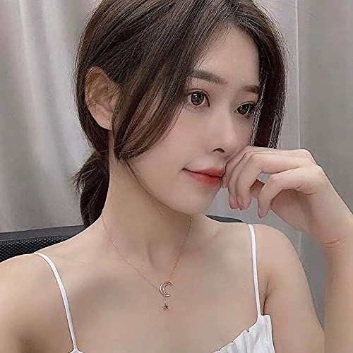 Crescent Moon and Star Pendant Necklace for Women & Teen Girls - Elegant Silver Jewelry Gift for Birthday, Anniversary & Valentine's Day | Perfect for Everyday Wear, Date Night & Special Occasions