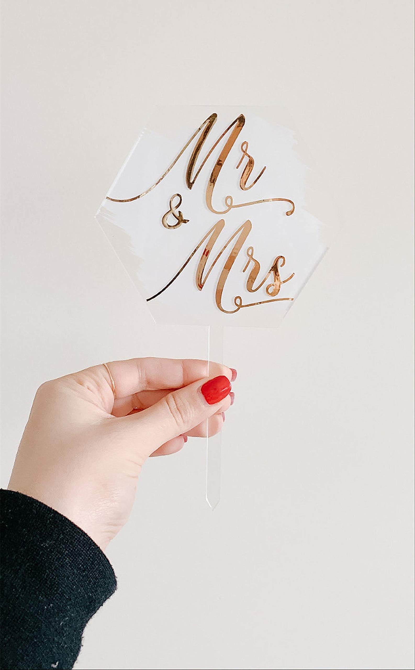 12PCS Hexagon Acrylic Cake Toppers - DIY Customizable Wedding Birthday Party Cake Decorations - Perfect for Anniversary, Baby Shower & Special Event Celebrations