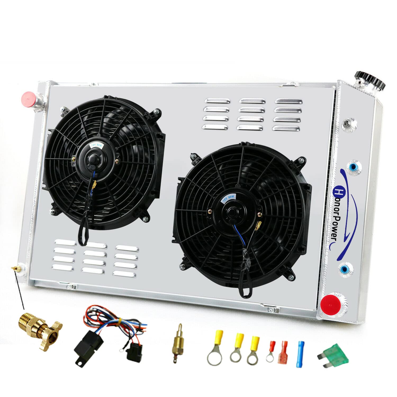 CC716AA 4-Row Core Aluminum Radiator with Dual 12
